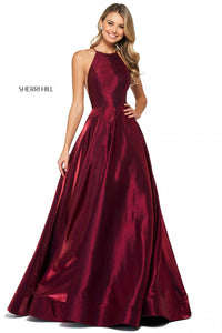 Sherri Hill 53350 dress images in these colors: Yellow, Wine, Royal, Plum, Black, Teal, Fuchsia, Rose.