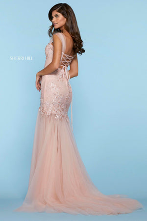 Sherri Hill 53415 dress images in these colors: Blush, Light Yellow, Aqua, Lilac, Black, Ivory, Light Blue, Coral.