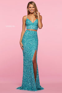 Sherri Hill 53448 dress images in these colors: Emerald, Red, Silver, Teal, Pink, Gunmetal, Light Blue, Gold, Lilac, Burgundy, Yellow, Coral.