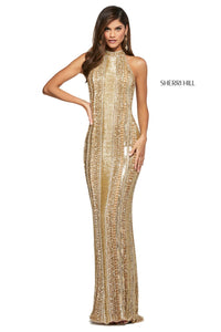 Sherri Hill 53457 dress images in these colors: Light Blue, Gold, Silver, Burgundy, Periwinkle.
