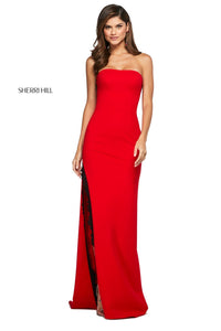 Sherri Hill 53601 dress images in these colors: Ivory Black, Red Black, Black.