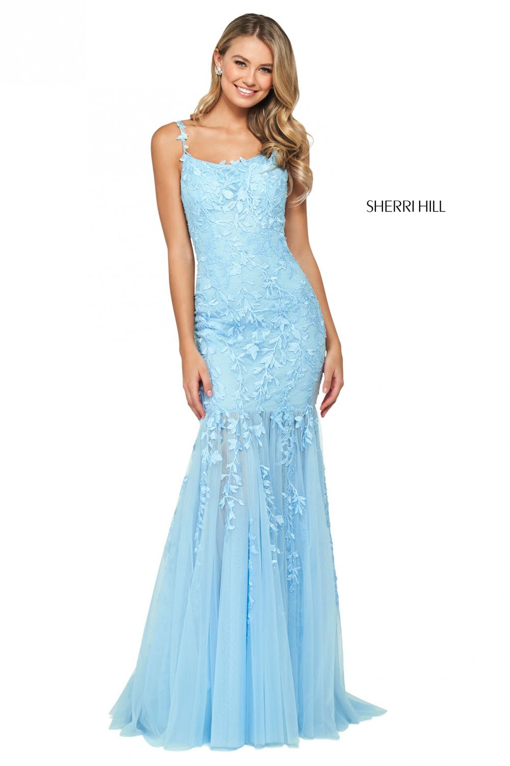 Sherri Hill 53723 dress images in these colors: Yellow, Light Blue, Black, Lilac, Blush, Gold, Bright Pink, Ivory, Ivory Nude, Coral, Red, Navy.