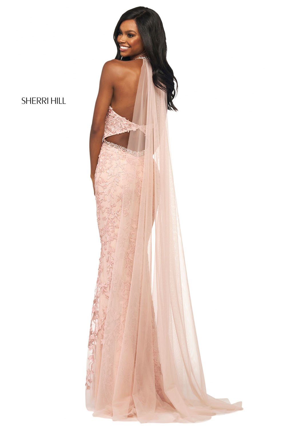 Sherri Hill 53724 dress images in these colors: Light Blue, Red, Yellow, Ivory, Blush, Black.