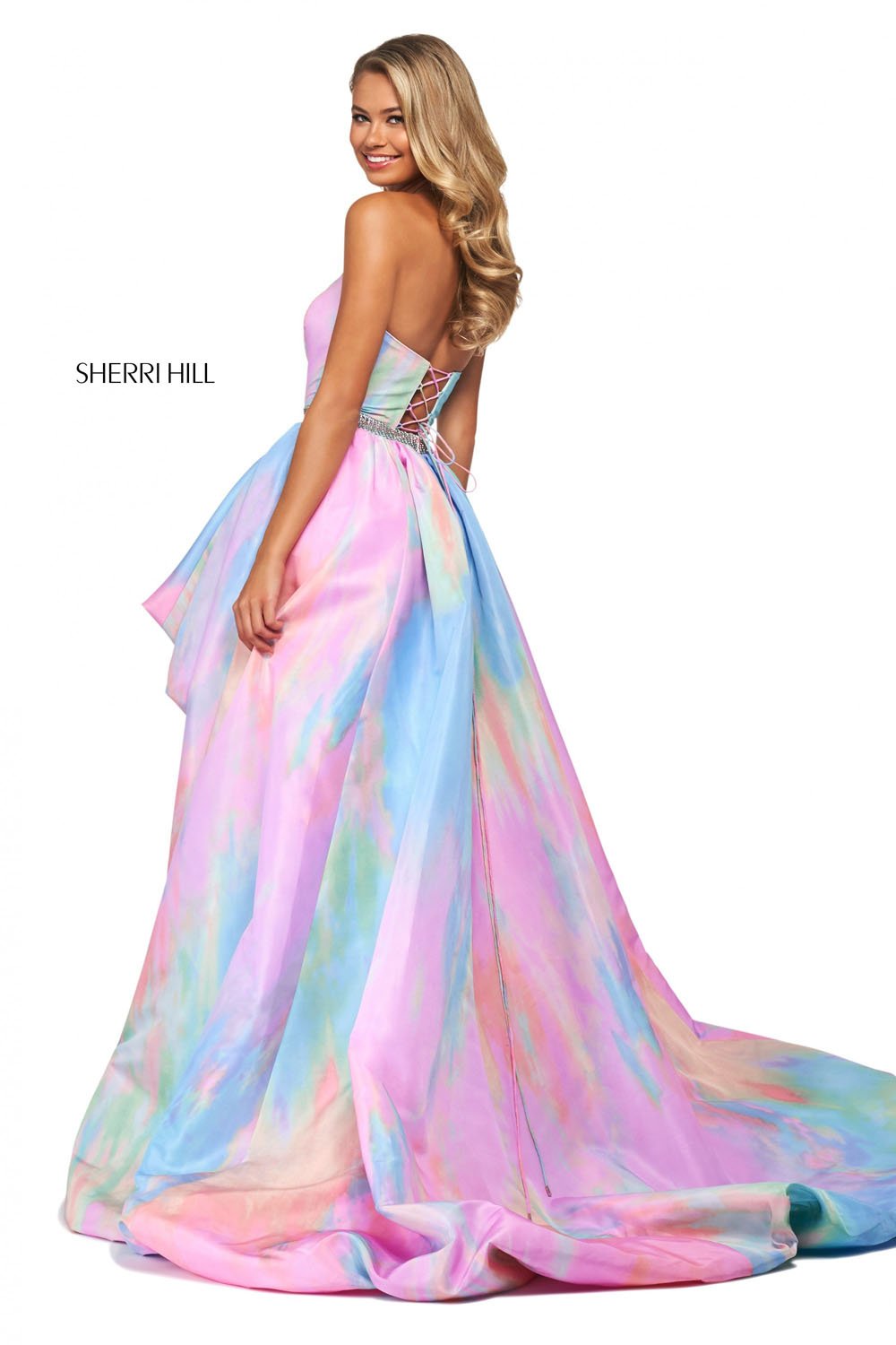 Sherri Hill 53821 dress images in these colors: Multi Print.