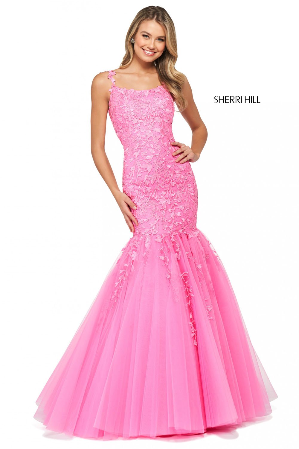 Sherri Hill 53826 dress images in these colors: Blush, Lilac, Coral, Ivory Nude, Light Blue, Yellow, Bright Pink, Gold, Black, Red.