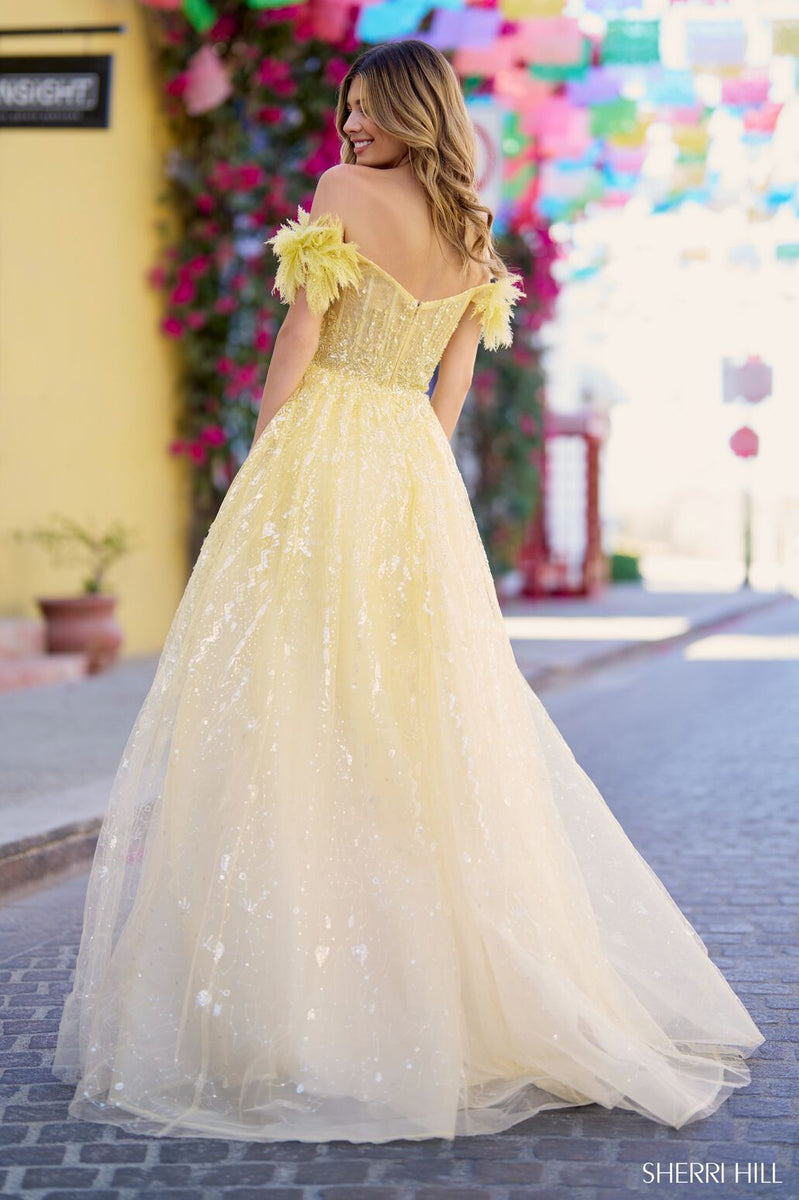 Yellow sherri clearance hill ball gown