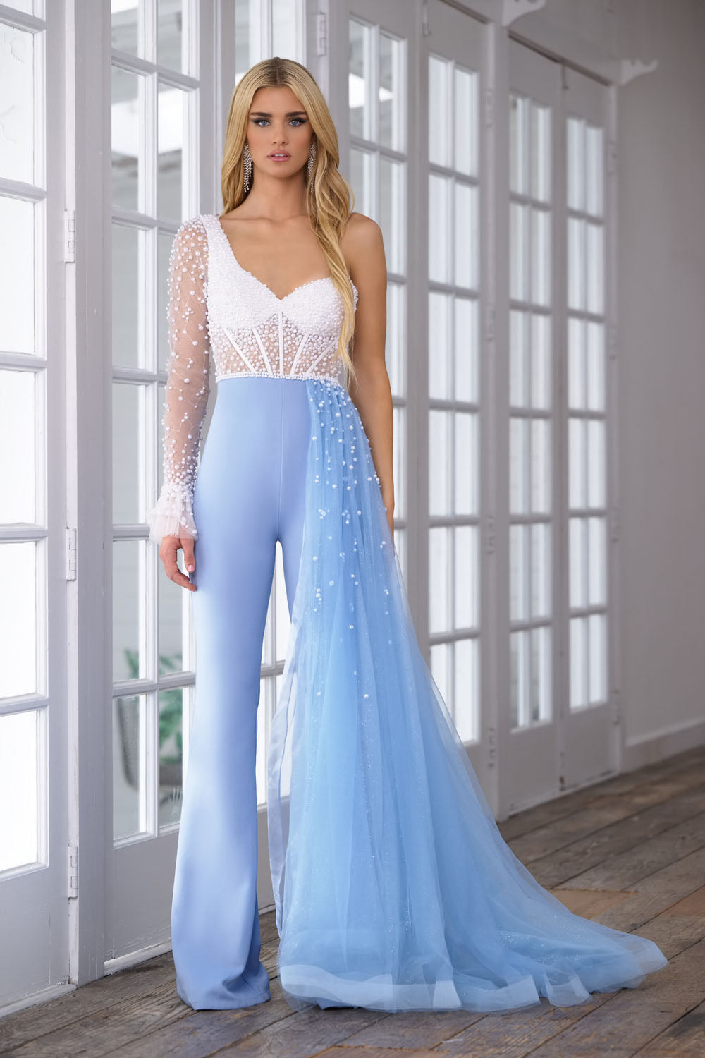 Ava Presley 28587 prom dresses images. Style 28587 by Ava Presley is available in these colors: White Powder Blue, Lilac Off White.