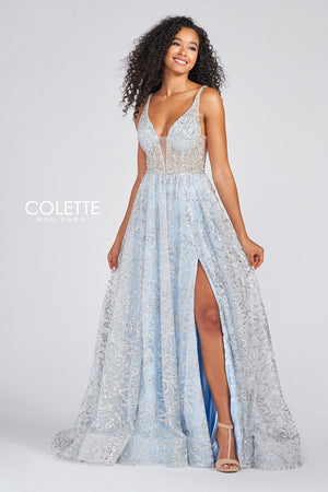 Colette CL12257 Ice Blue Silver prom dresses.  Ice Blue Silver prom dresses image by Colette.