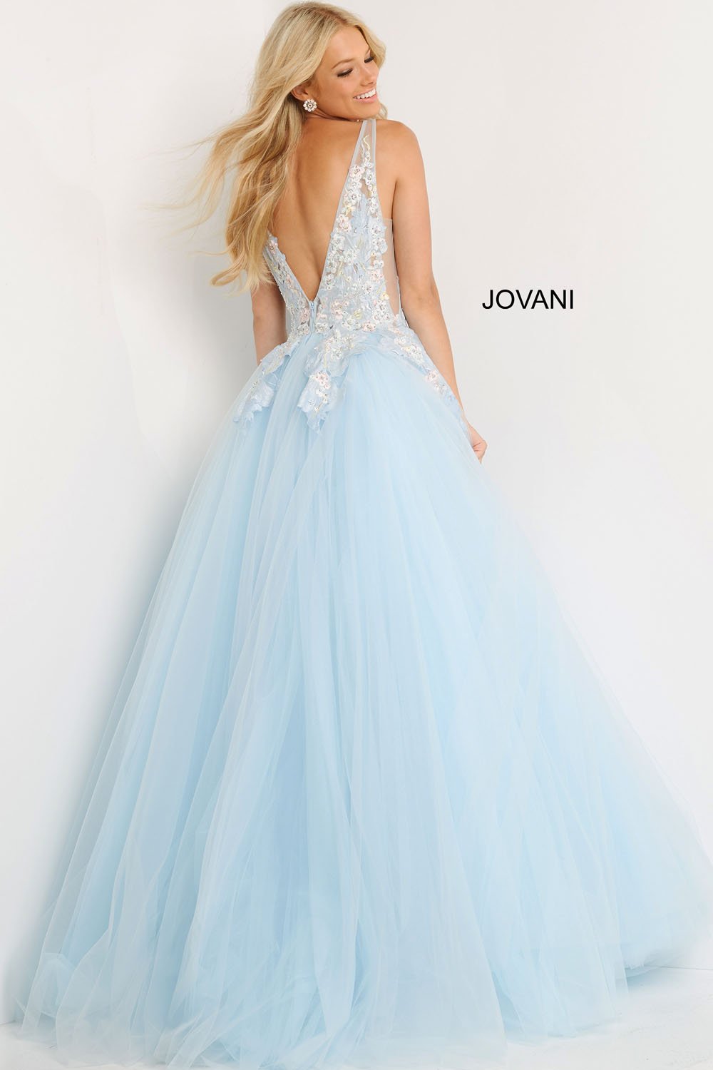 Jovani 06808 prom dress images.  Jovani style 06808 is available in these colors: Light Blue.