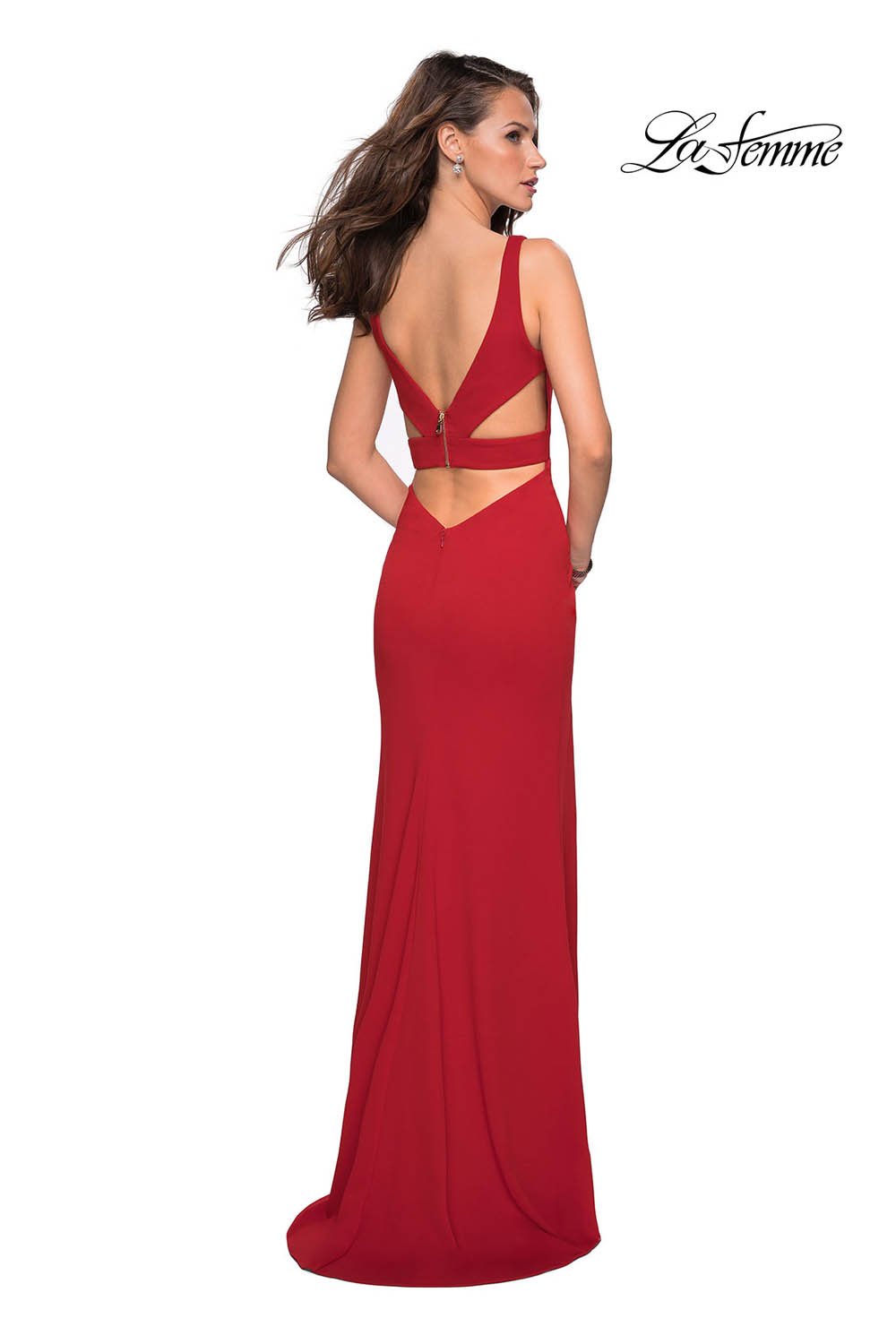 La Femme 27181 dress images in these colors: Black, Red, White, Yellow.