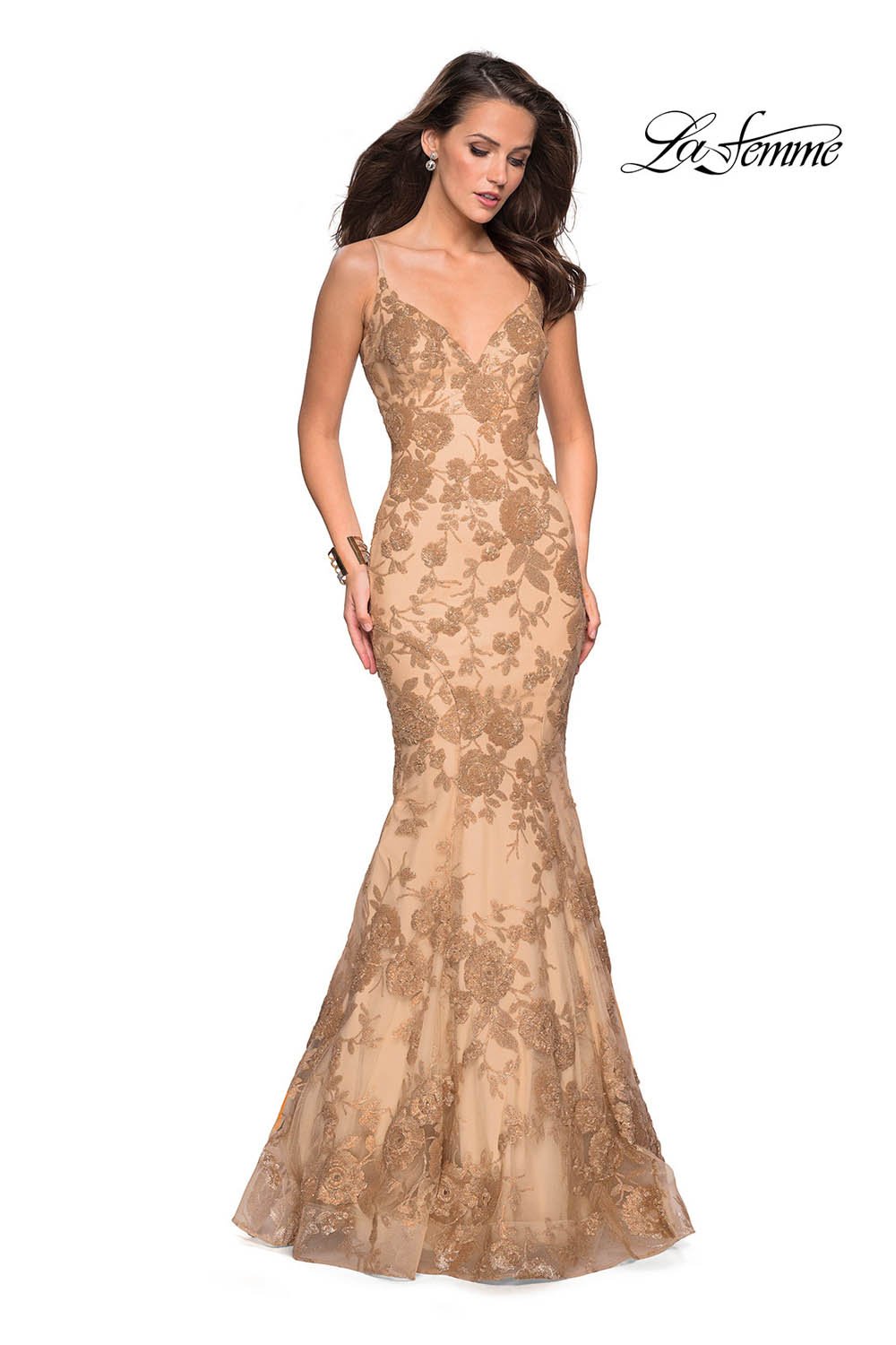 La Femme 27285 dress images in these colors: Light Gold.