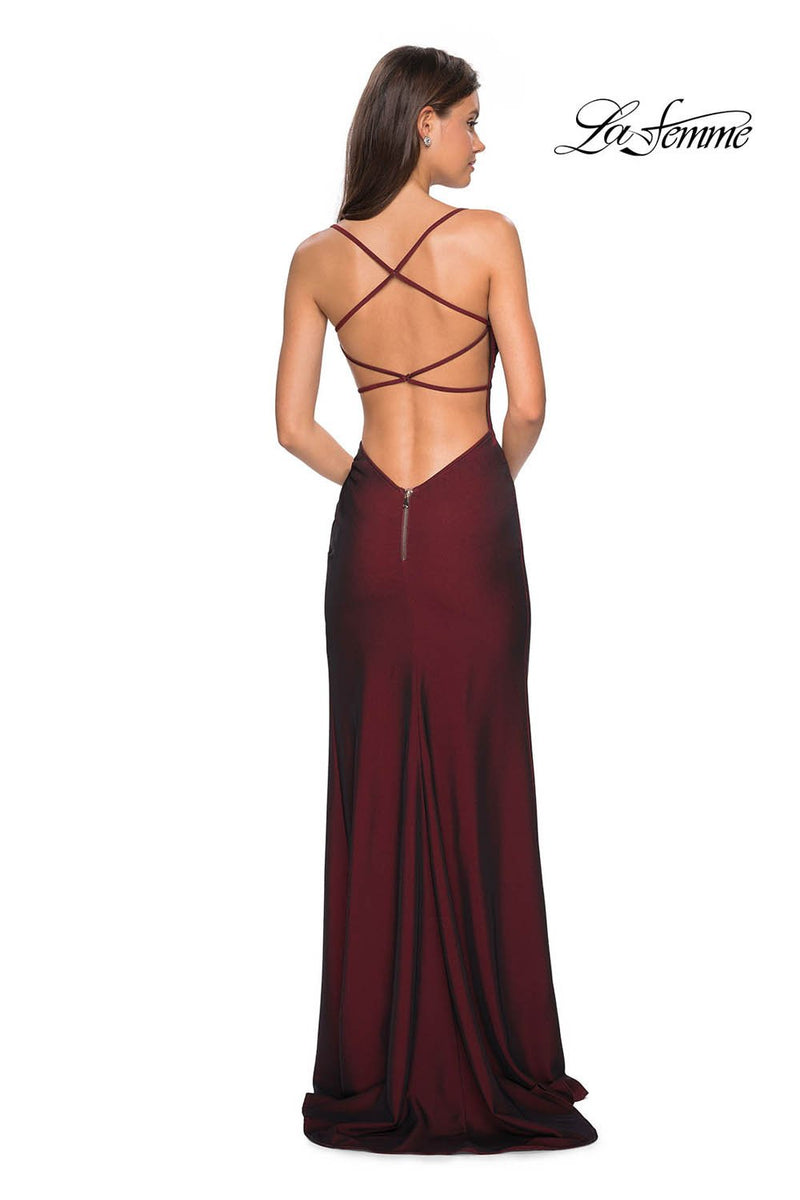 La femme burgundy store dress