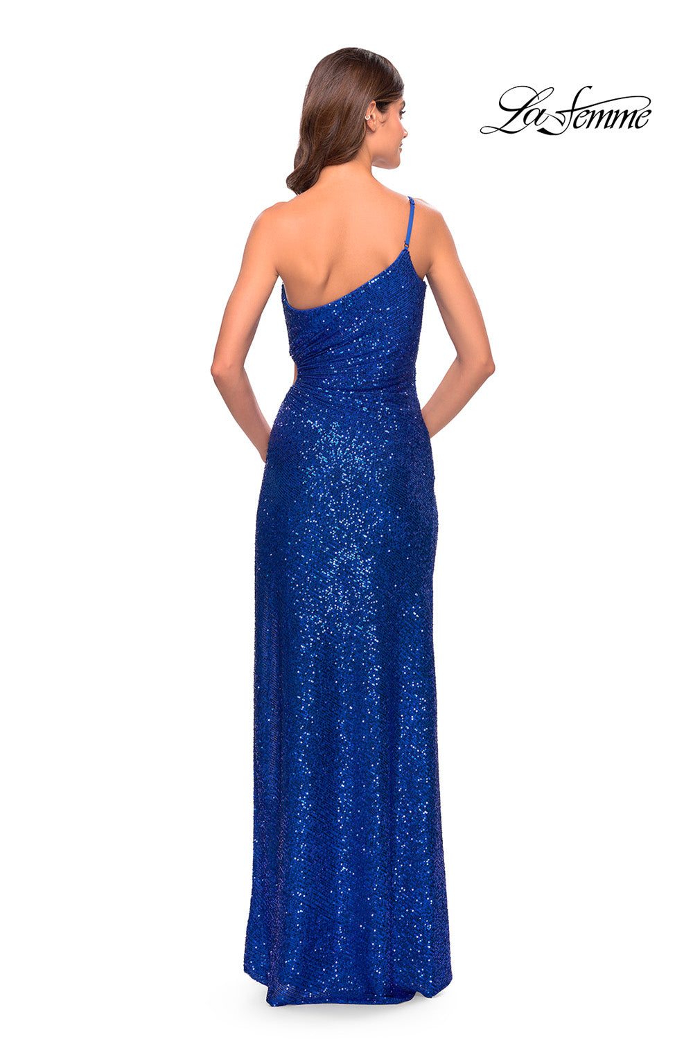 La Femme 31089 prom dress images.  La Femme 31089 is available in these colors: Black, Red, Royal Blue, White.