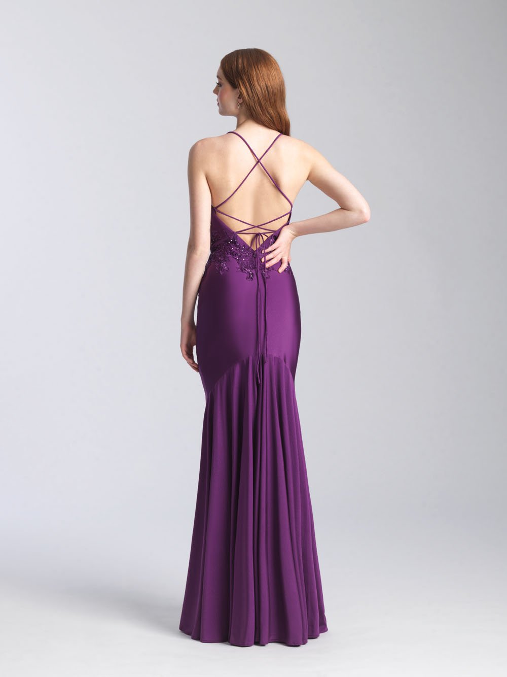 Madison James 20-360 dress images in these colors: Purple, Red, Turquoise, Navy.