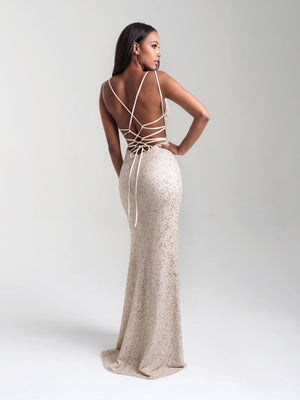 Madison James 20-367 dress images in these colors: Black Silver, Grey, Champagne.
