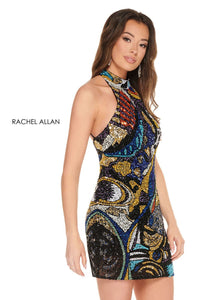 Rachel Allan 40067 dress images in these colors: Black Royal,Black Pink.