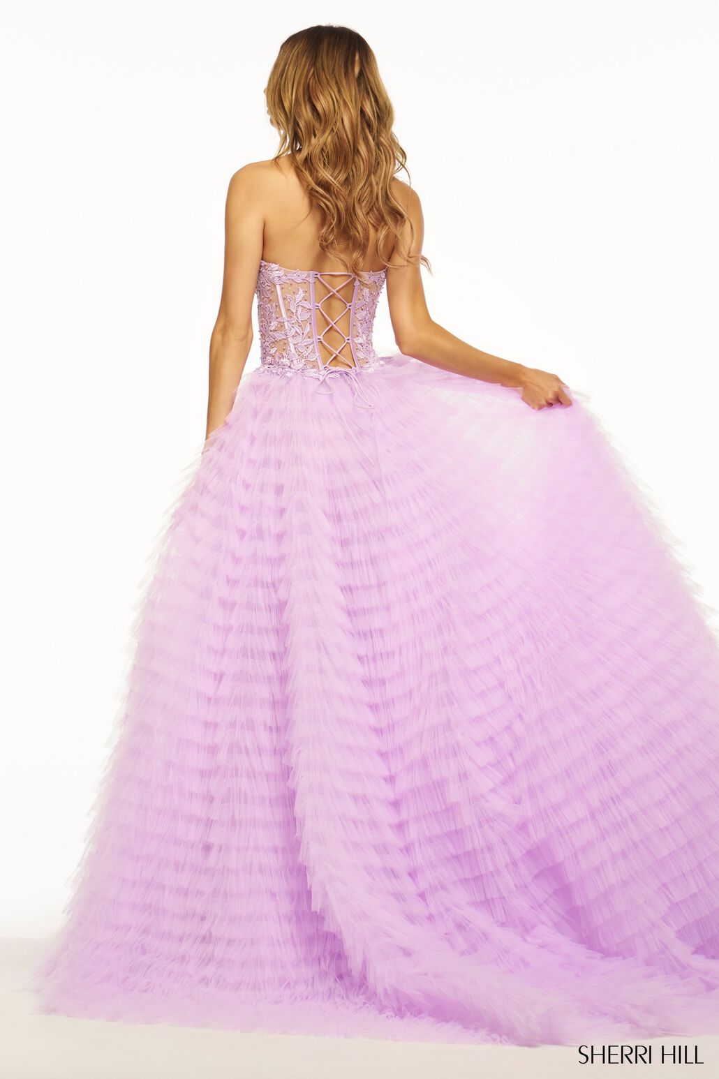Sherri Hill 56042 prom dress images.  Sherri Hill 56042 is available in these colors: Light Blue, Ivory, Black, Red, Lilac, Periwinkle, Aqua, Royal, Ivory Nude, Blush, Bright Pink, Navy, Yellow.