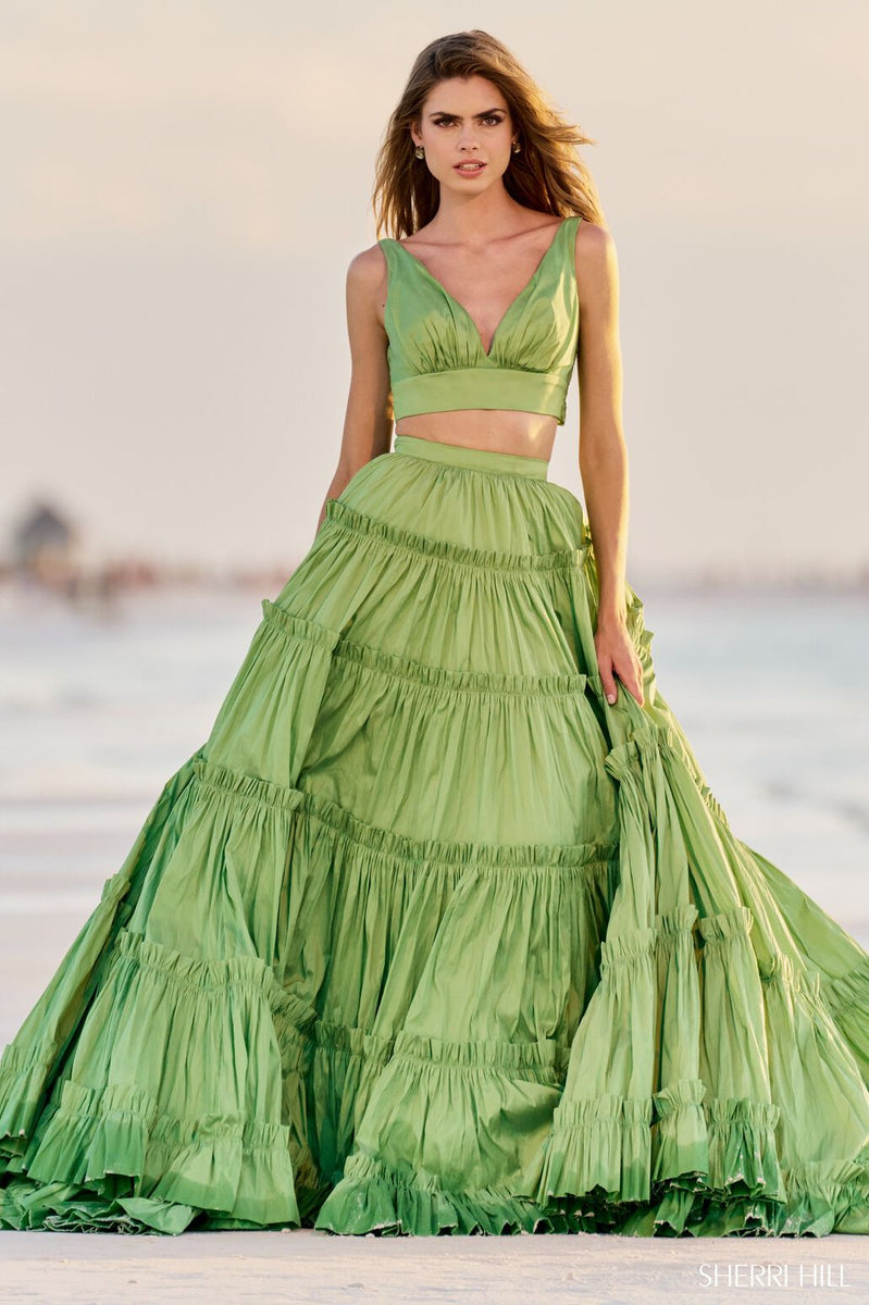 Sherri Hill Short Prom Dresses Green