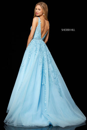 Sherri Hill 11335 dress images in these colors: Ivory Nude, Black Nude, Blush, Light Blue, Red, Gold.