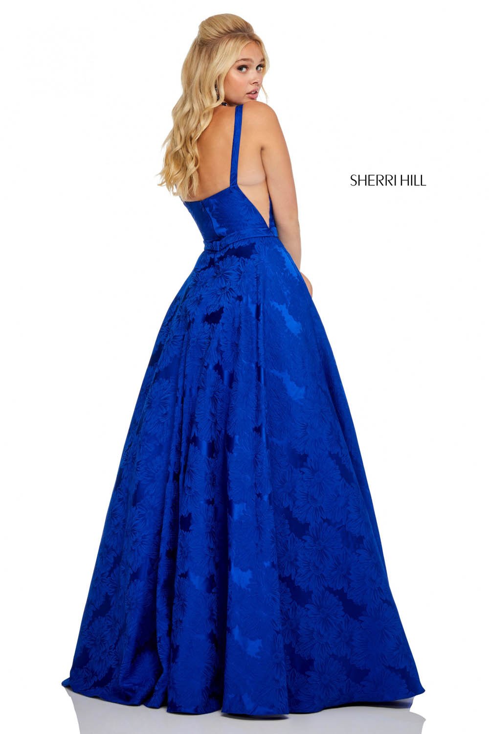 Sherri Hill 51703 dress images in these colors: Lilac, Light Blue, Ivory, Black, Fuchsia, Royal, Green, Red.