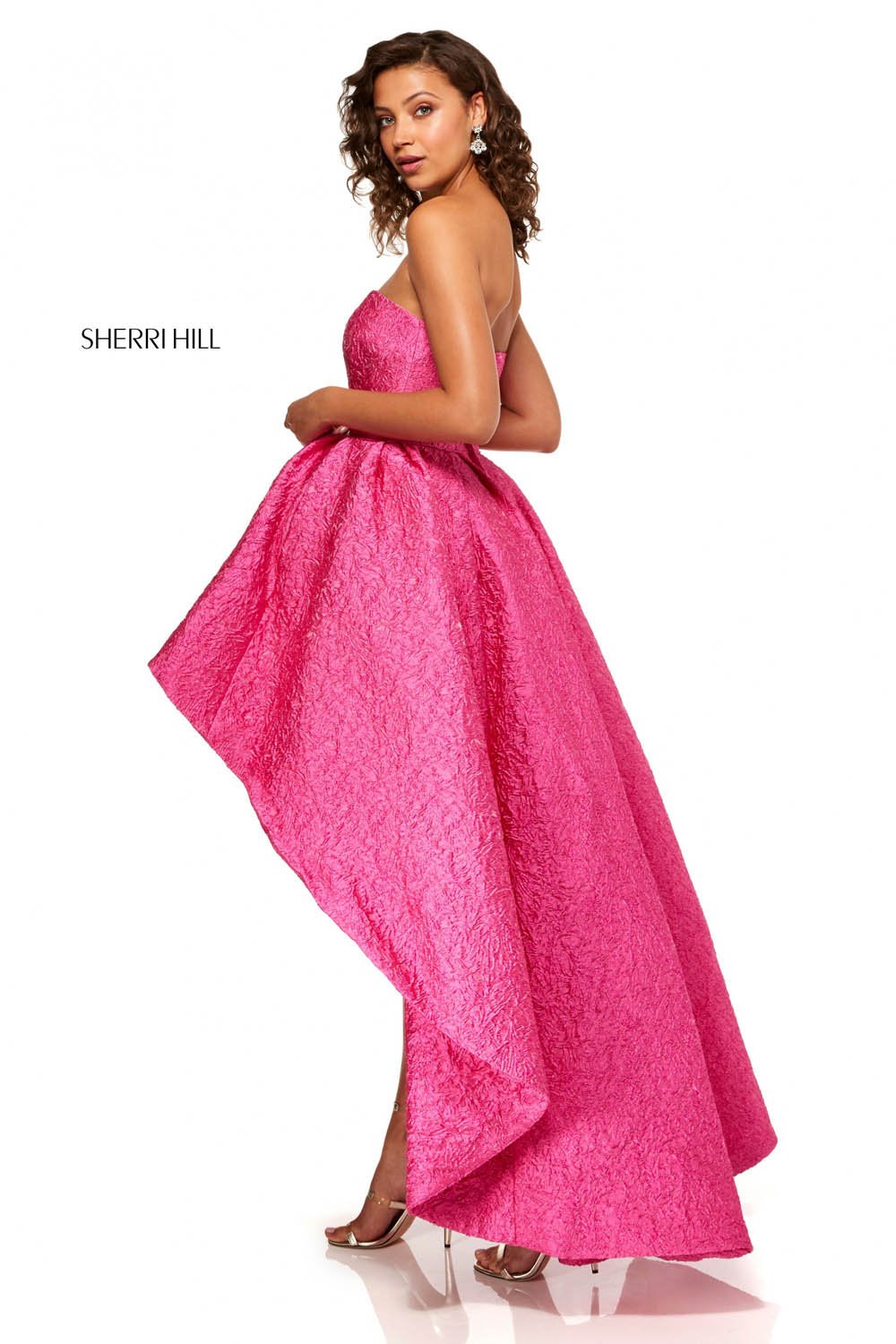 Sherri Hill 52418 dress images in these colors: Pink, Red, Black, Ivory, Periwinkle, Rose.