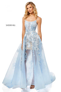 Sherri Hill 52448 dress images in these colors: Yellow, Light Blue, Coral, Light Green.