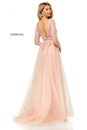 Sherri Hill 52476 dress images in these colors: Blush, Ivory, Gold, Black.