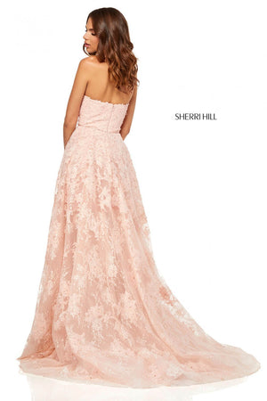 Sherri Hill 52477 dress images in these colors: Ivory, Blush.