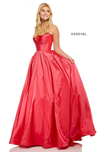 Sherri Hill 52603 dress images in these colors: Red, Navy, Lilac, Light Blue, Dark Coral, Emerald, Light Yellow, Bright Pink.