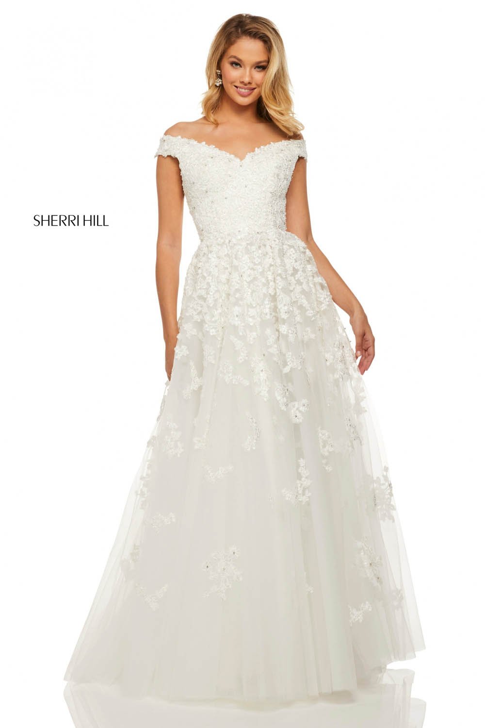 Sherri Hill 52879 dress images in these colors: Ivory.