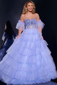 Jovani Style 42249 prom dress images.  Jovani 42249 colors are: Blue, Black.
