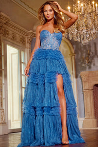 Jovani Style 42257 prom dress images.  Jovani 42257 colors are: Slate Blue.