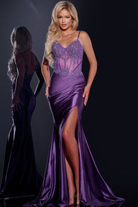 Jovani Style 42259 prom dress images.  Jovani 42259 colors are: Purple, Slate, Black, Lilac.