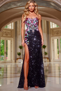 Jovani Style 42303 prom dress images.  Jovani 42303 colors are: Black.
