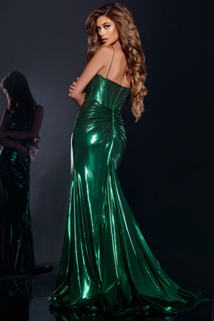 Jovani Style 42336 prom dress images.  Jovani 42336 colors are: Green, Fuschia, Black, Royal, Silver.