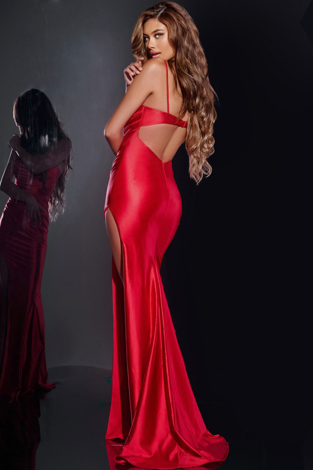 Jovani Style 42370 prom dress images.  Jovani 42370 colors are: Red, Royal, Ivory, Black.