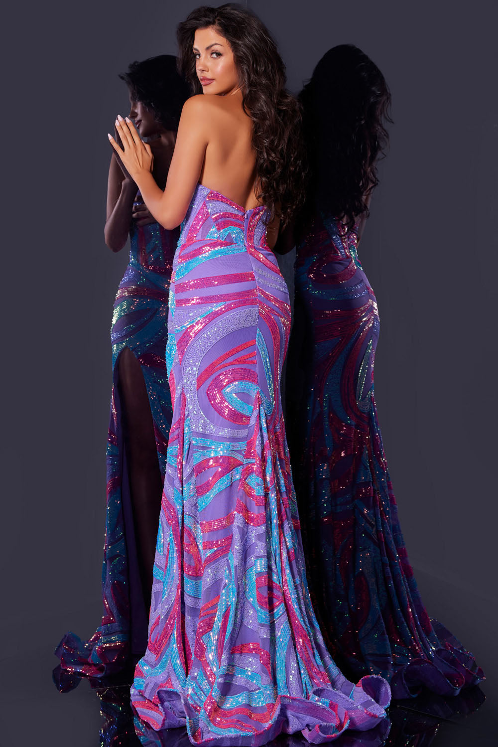 strapless open back dress Jovani 43058 | Jovani Dresses