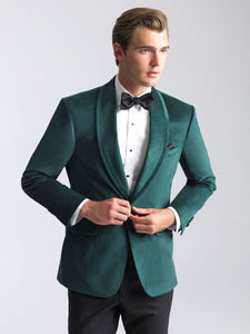 Emerald Green Tuxedos in Slim Fit Venice Velvet