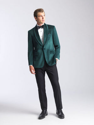 Emerald Green Tuxedos in Slim Fit Venice Velvet