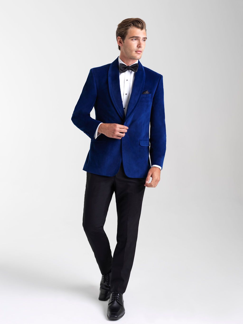 Sapphire Blue Slim Fit Tuxedos in Venice Velvet