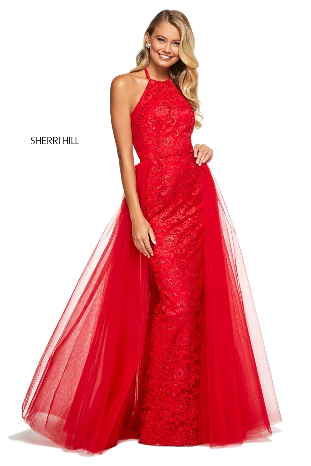 Sherri Hill 53207 dresses are available in the following colors: Black, Blush, Aqua, Ivory, Red. $450 is the  best price guarantee