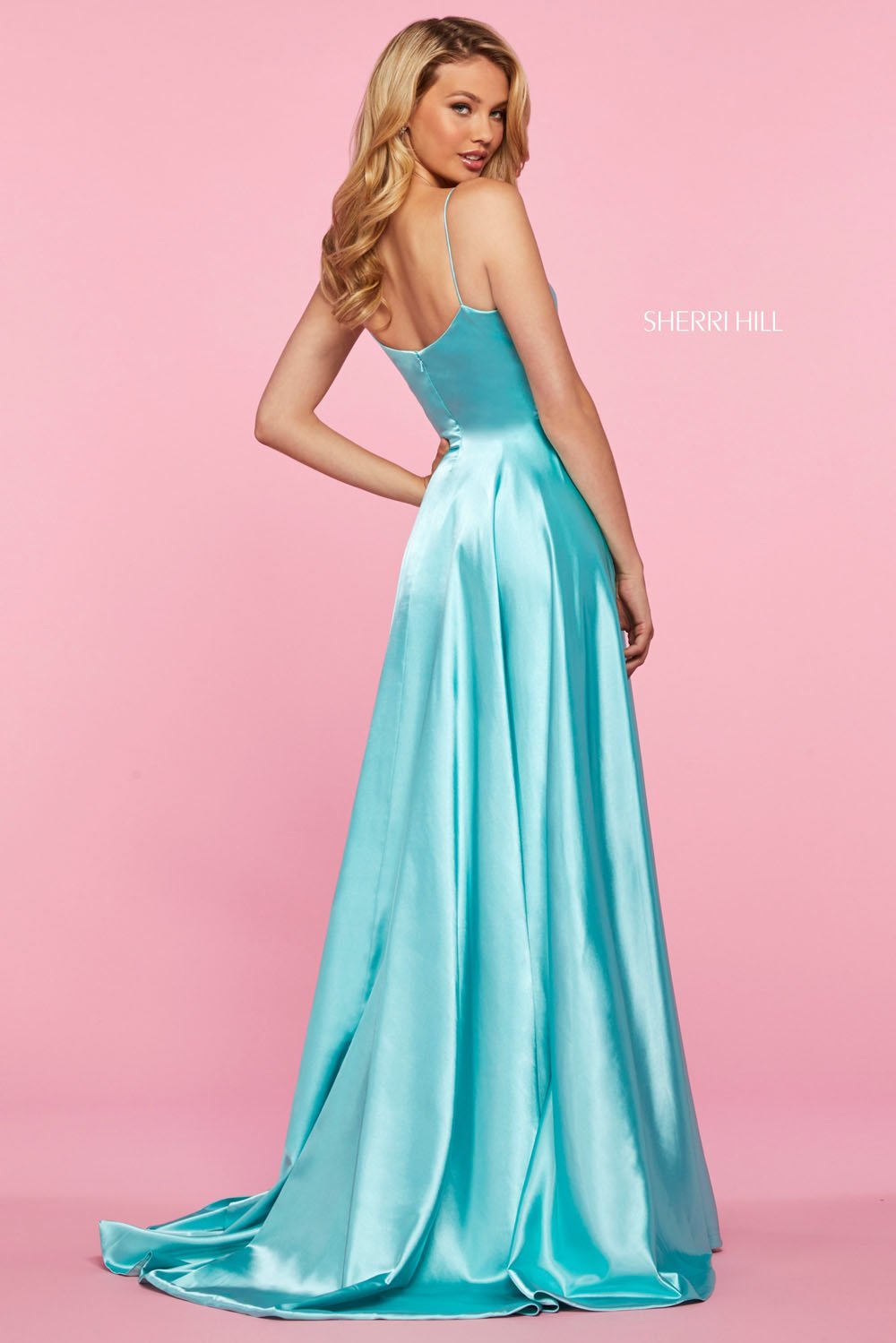 Sherri Hill 53299 dress images in these colors: Gold, Black, Lilac, Ivory, Red, Gunmetal, Emerald, Yellow, Royal, Mocha, Wine, Teal, Aqua, Coral, Rose, Navy, Light Blue.