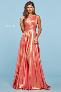 Sherri Hill 53303 dress images in these colors: Lilac Gold, Coral Gold.
