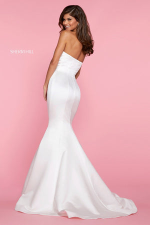 Sherri Hill 53321 dress images in these colors: Ivory, Yellow, Light Blue, Blush, Teal, Bright Pink, Emerald, Red.