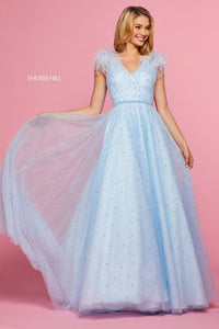Sherri Hill 53414 dress images in these colors: Ivory, Blush, Light Blue.