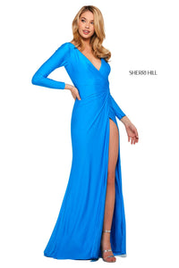 Sherri Hill 53426 dress images in these colors: Black, Turquoise, Fuchsia, Red.