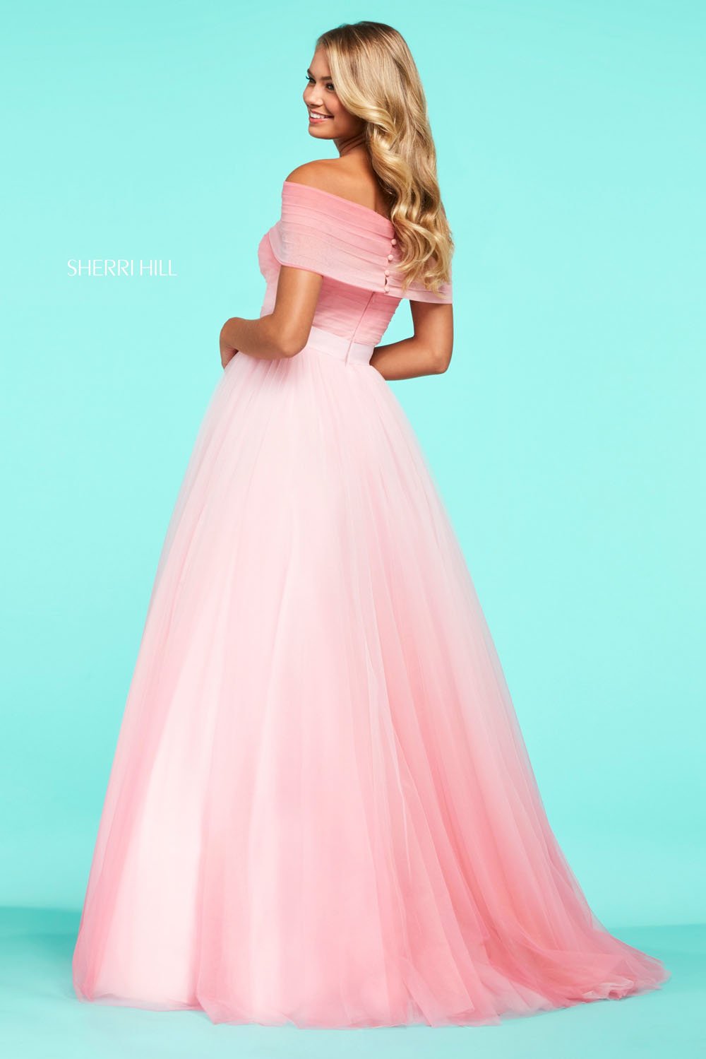 Sherri Hill 53438 dress images in these colors: Light Green Ombre, Light Blue Ombre, Light Pink Ombre.