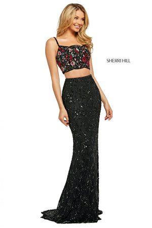 Sherri Hill 53445 dress images in these colors: Black Multi.
