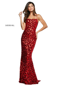 Sherri Hill 53456 dress images in these colors: Teal, Red, Black, Yellow, Navy.
