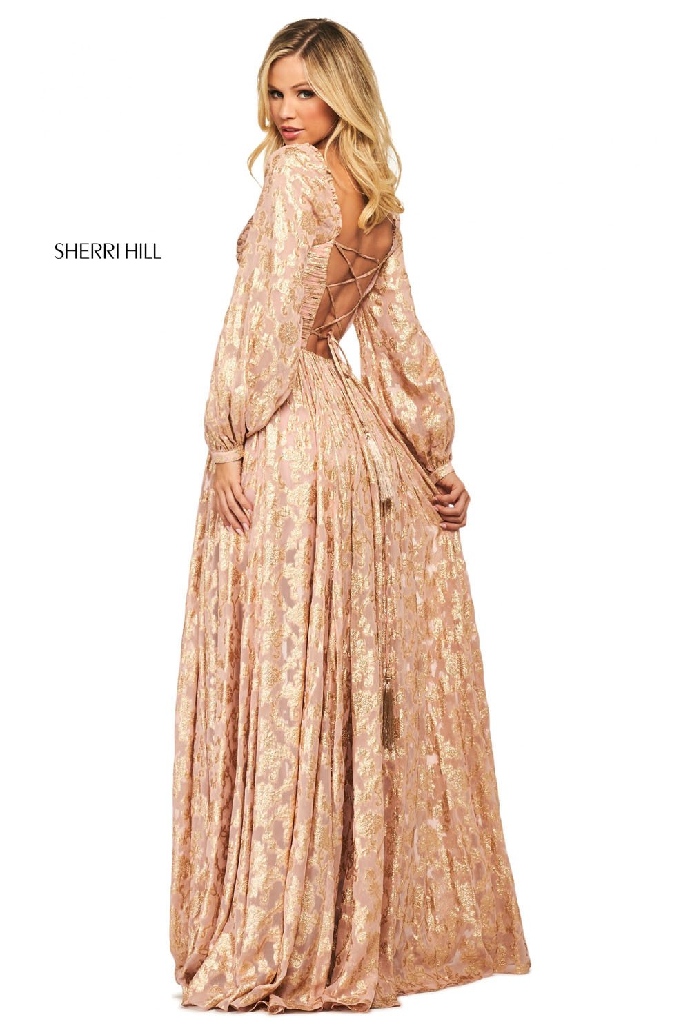 Sherri Hill 53461 Prom Dress - Blush/Gold | NewYorkDress Sherri Hill 53461 Prom Dress - Blush/Gold | NewYorkDress